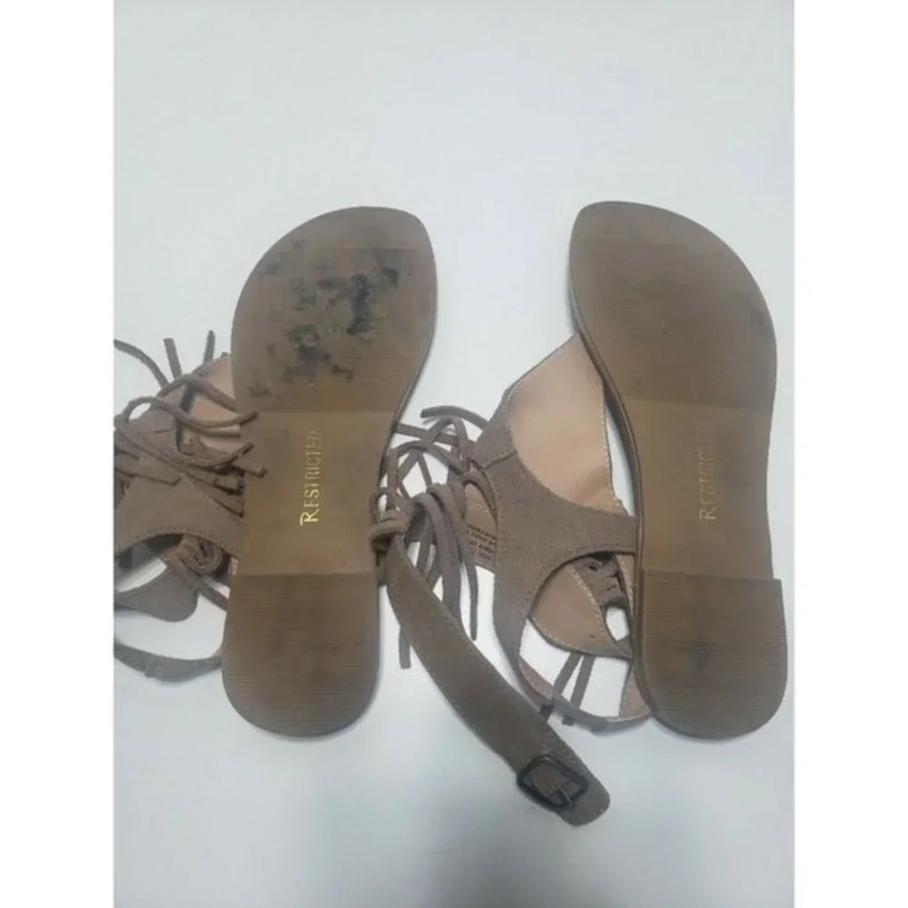 Restricted‎ Women's Brown Fringe Sandals Size 7.5